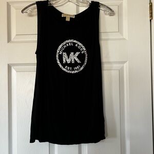 Michael Kors Black Logo Sleeveless Tank Top